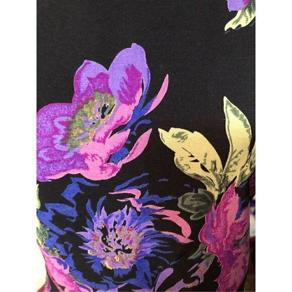 JM Collection black purple floral sheath maxi dress Size M - Picture 12 of 13